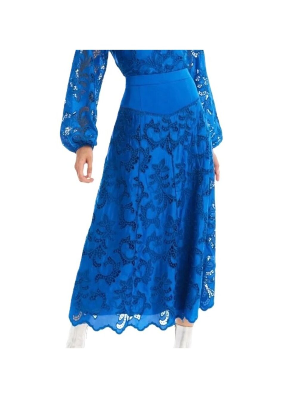 Allison New York Mila Midi Skirt in Cobalt Blue Size 2 New